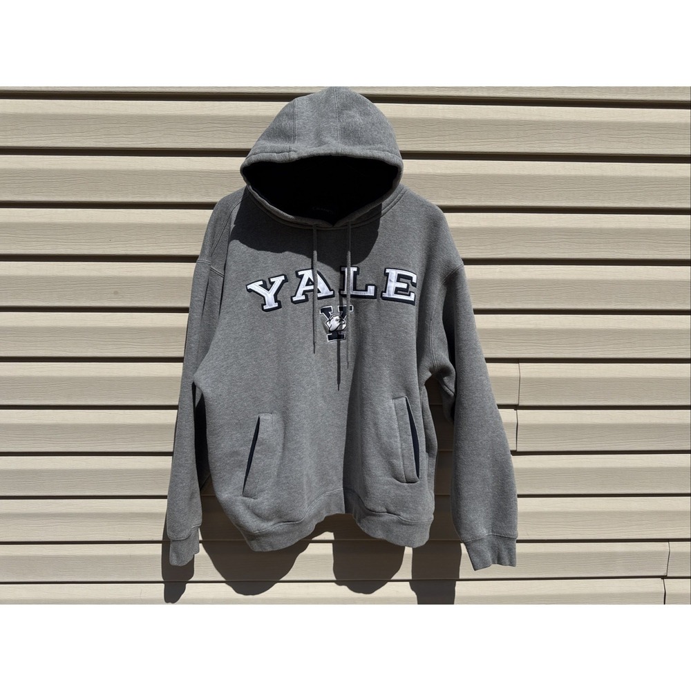 Vintage Yale Bulldogs Champs Tag Mens Sweater XLarge‎ Gray  Old Logo 90s